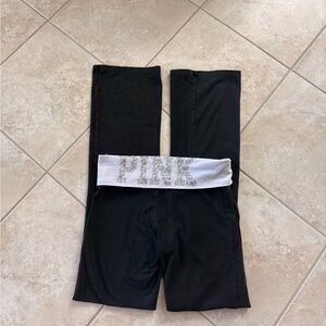 Victoria's Secret Black Pants with Silver embellished rhinestones Waistband